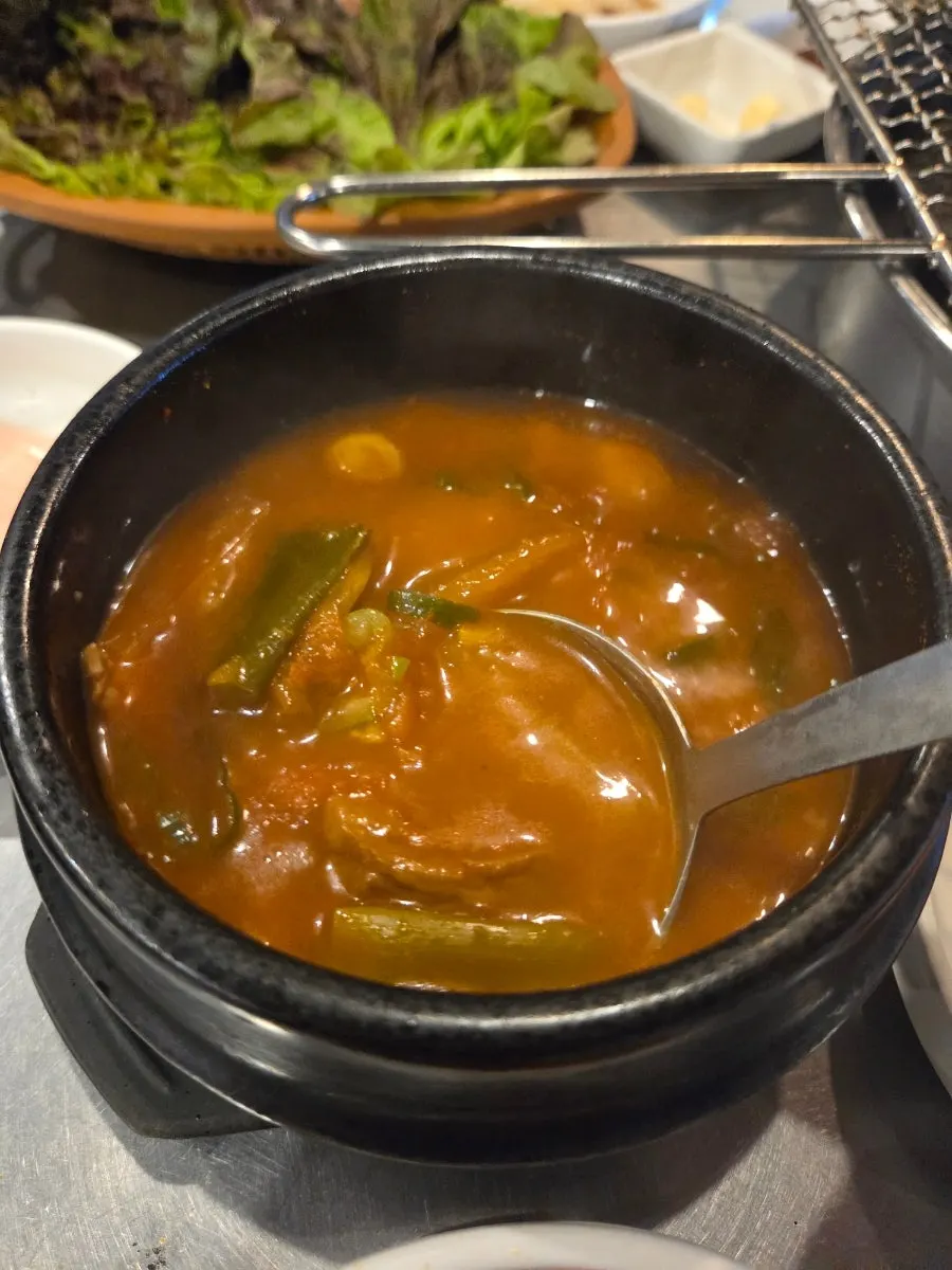 Aged kimchi jjigae included with the set