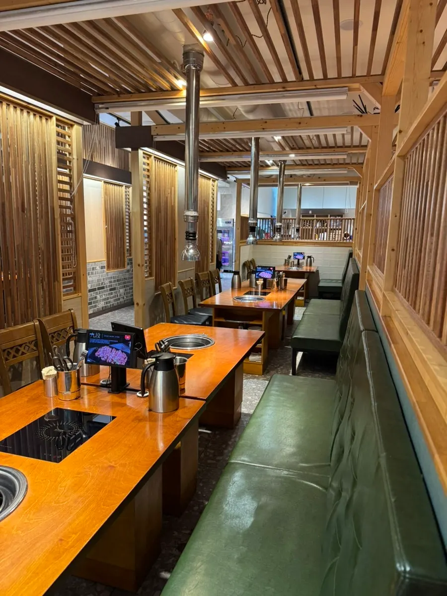 Second-floor entrance and meat-cutting area