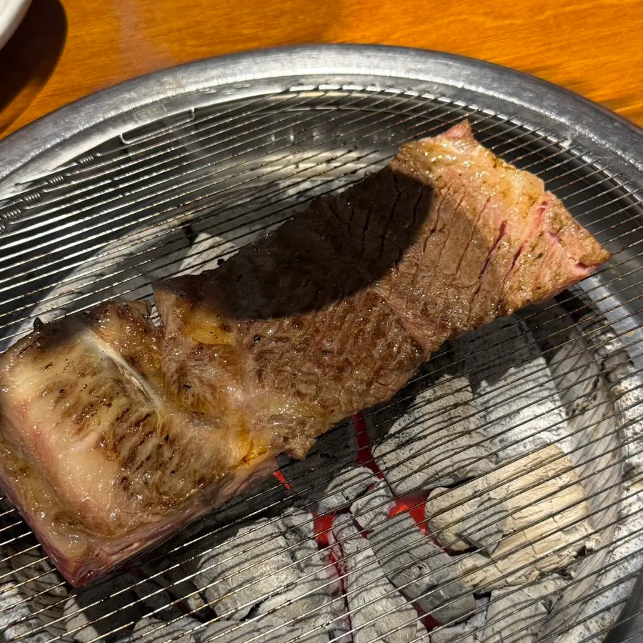 Fresh ribs on the charcoal grill