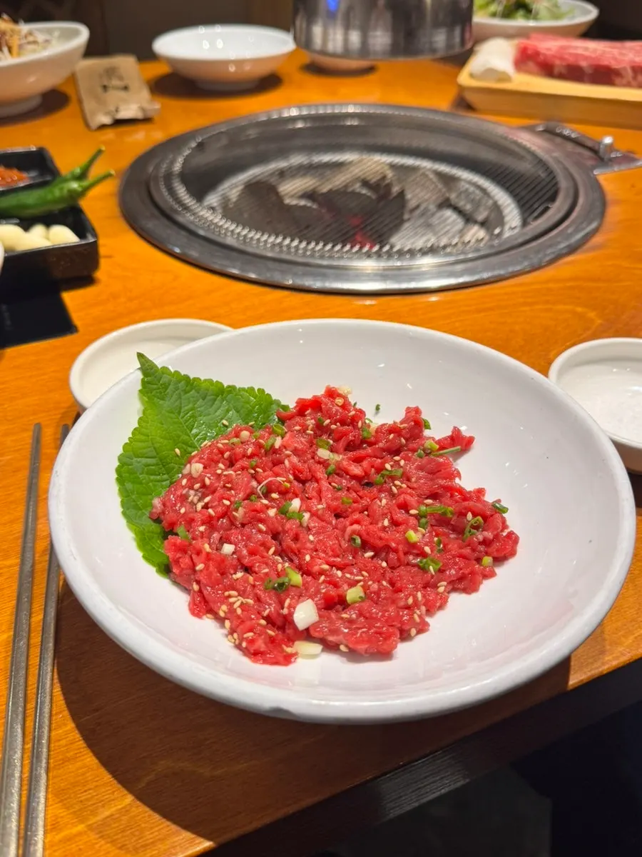 Hanwoo beef tartare included in the 9-course set