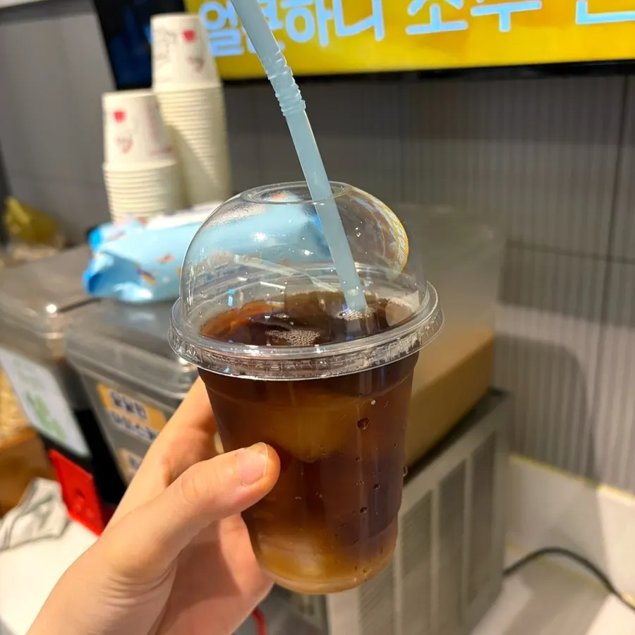 Iced cup of plum tea from the dessert bar