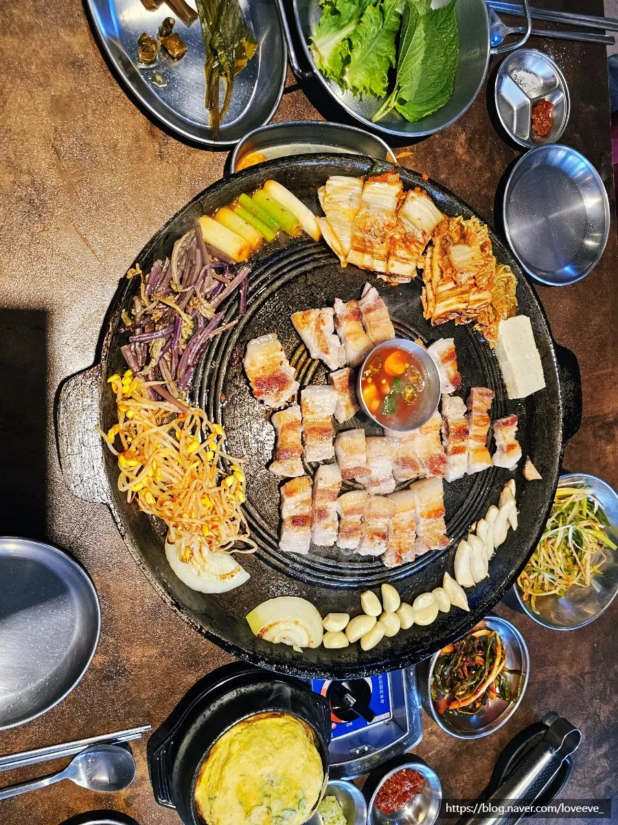 Egg custard alongside grilling meat