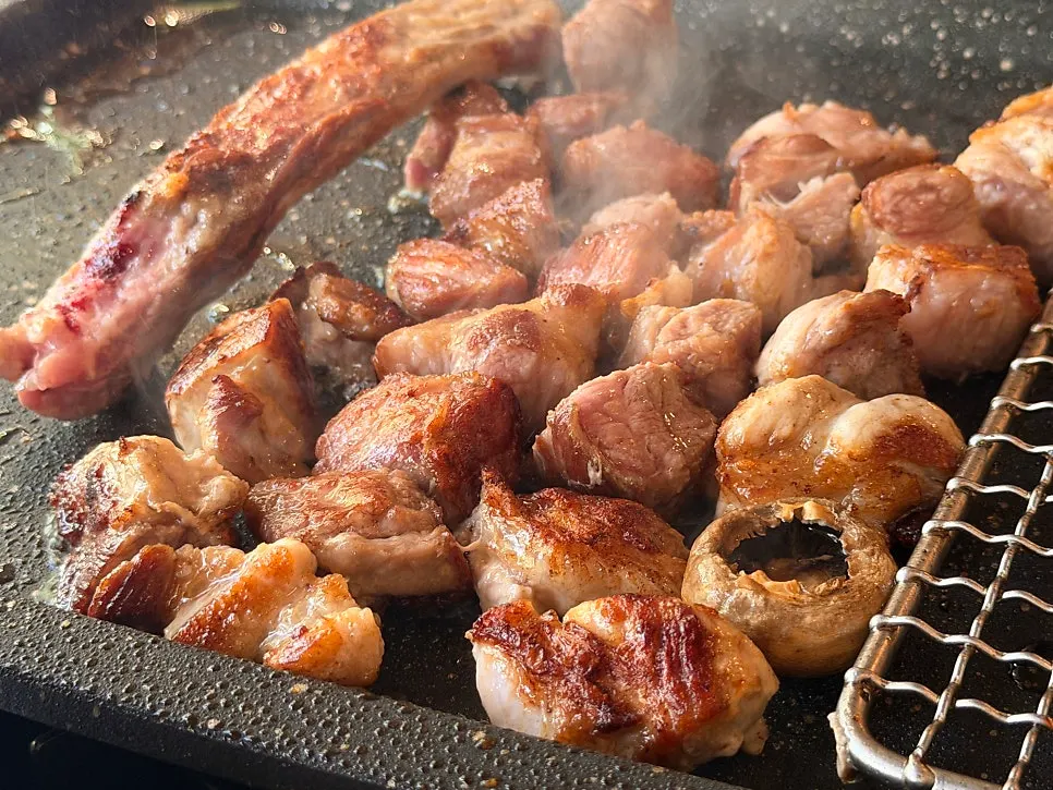 A generous pile of grilled pork