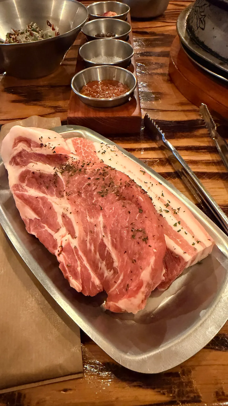 명품 선별 오겹살 200g 생고기 접시