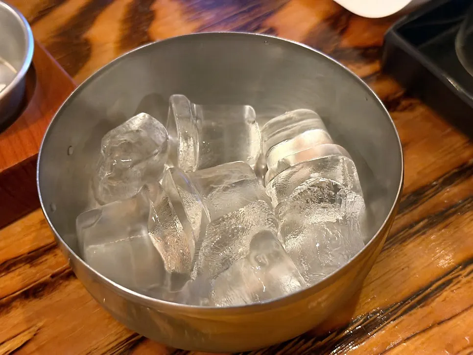 Ice provided to cool down the grill