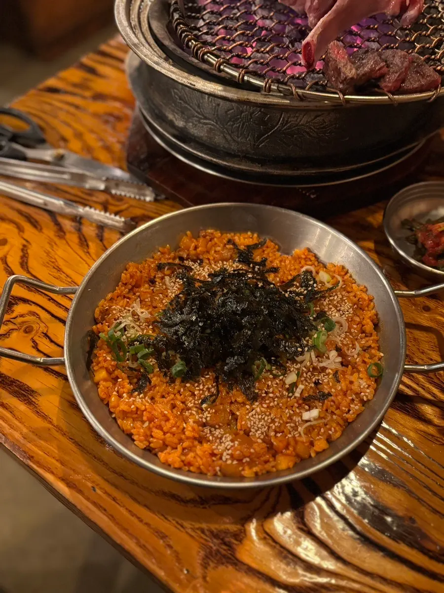 A grilled piece of hanwoo sirloin