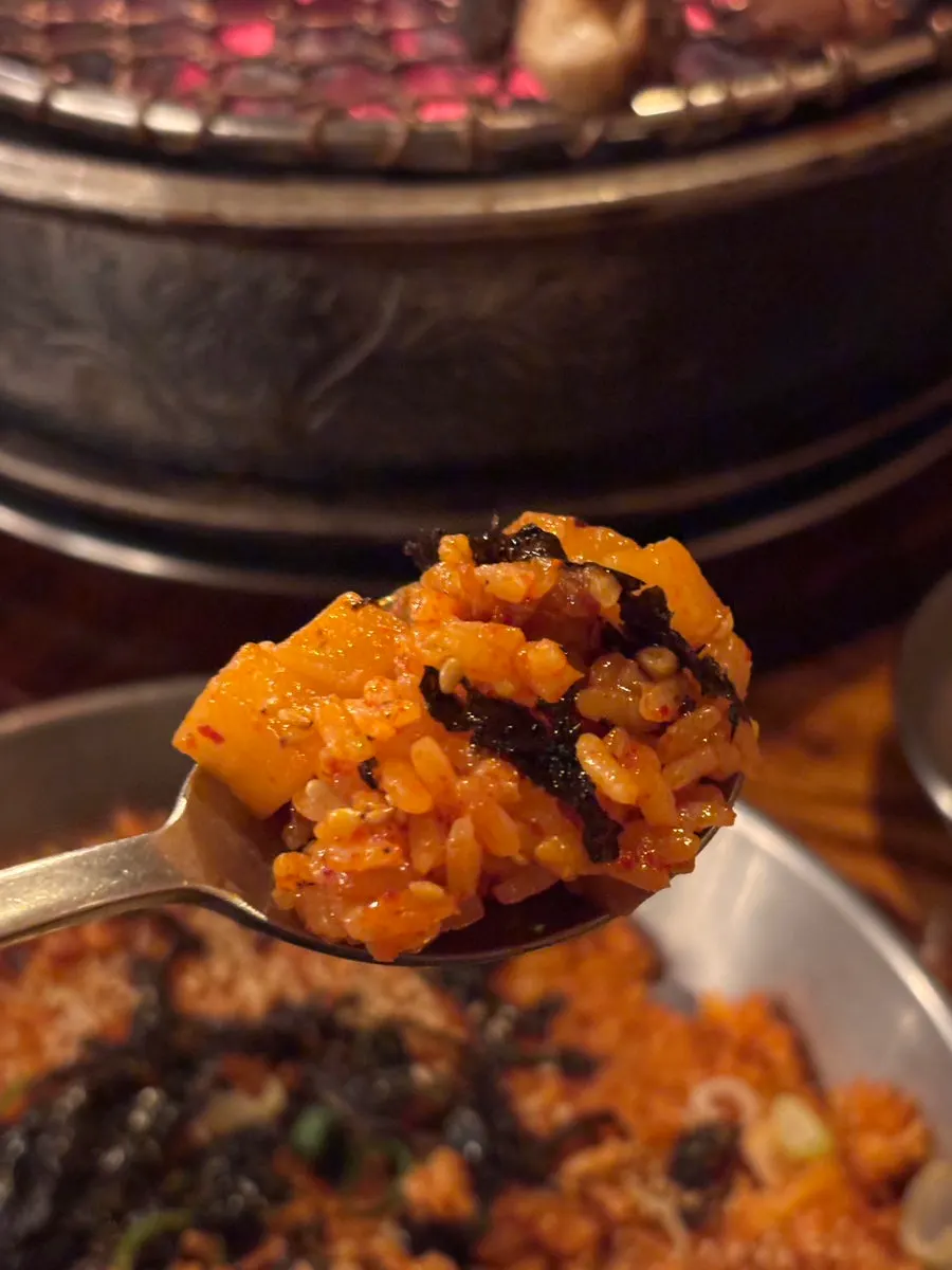 Diced kimchi rice with kimchi pieces