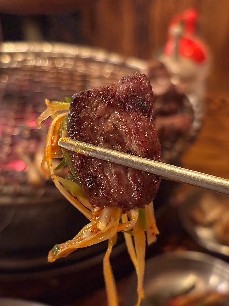 Fresh short rib cut into bite-sized pieces