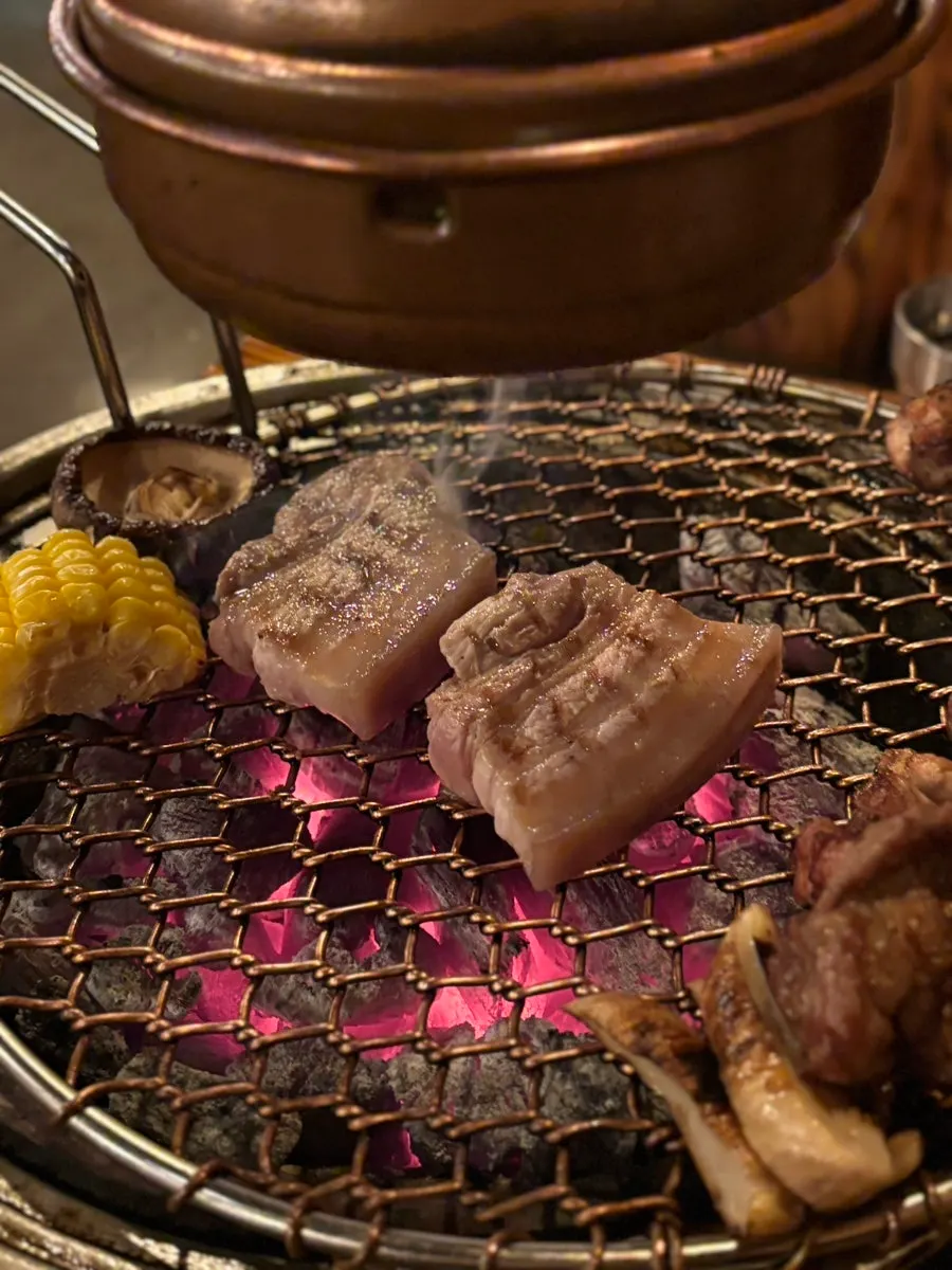 Pork belly on the grill