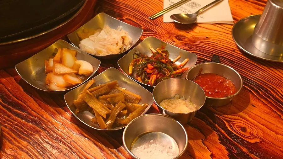 추천세트 주문 후 차려진 상차림
