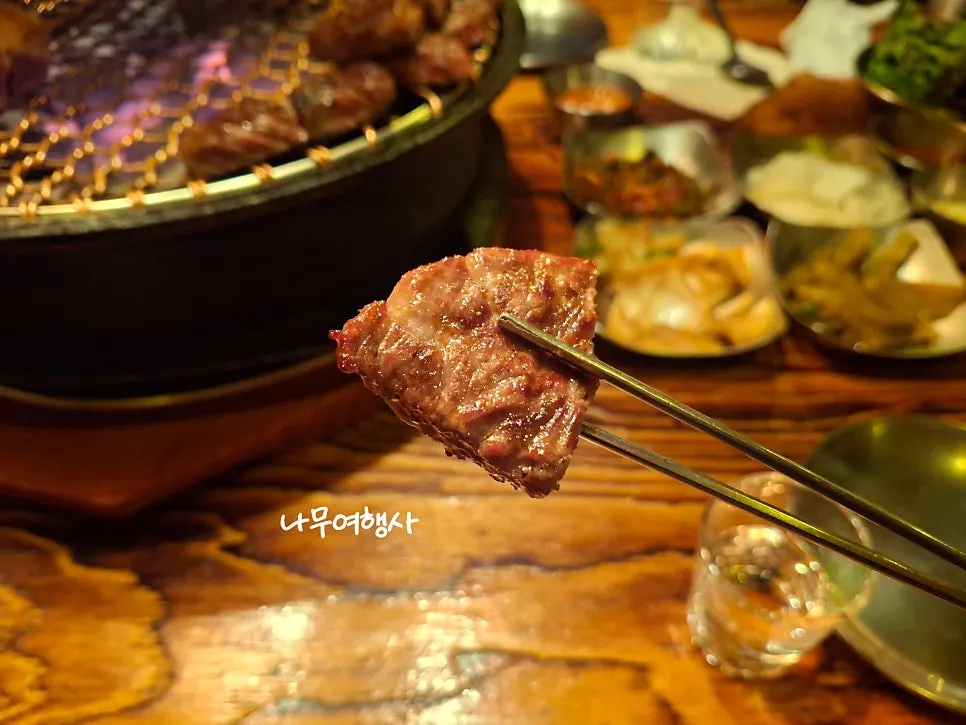 Finished hanwoo sirloin grilled to perfection