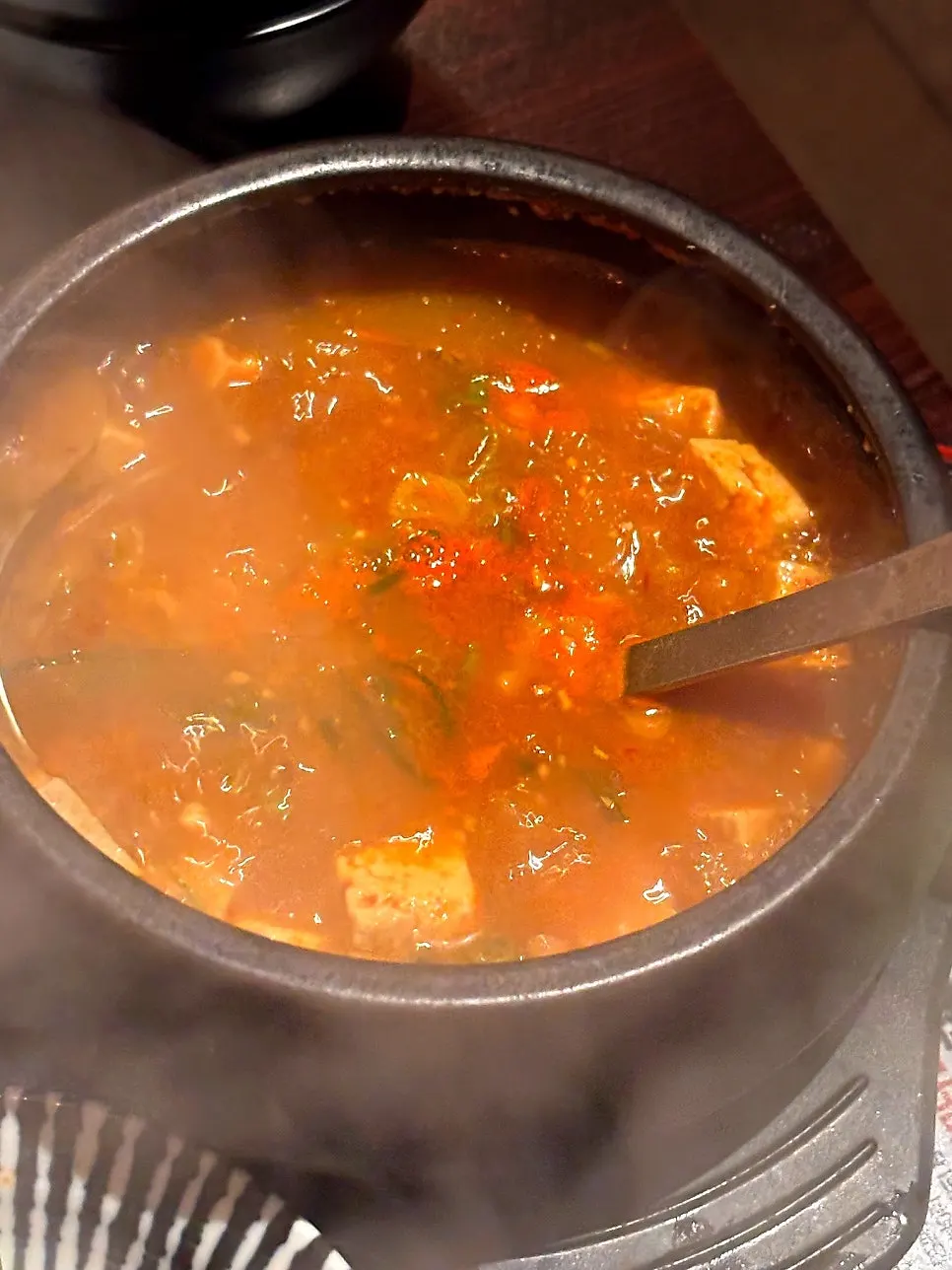 Pork neck kimchi stew loaded with meat