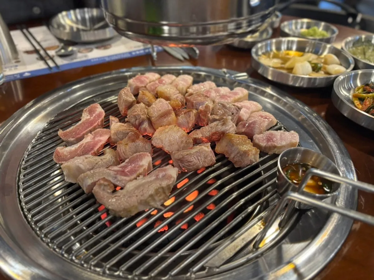 A plate of pre-seared pork from the Assorted A set
