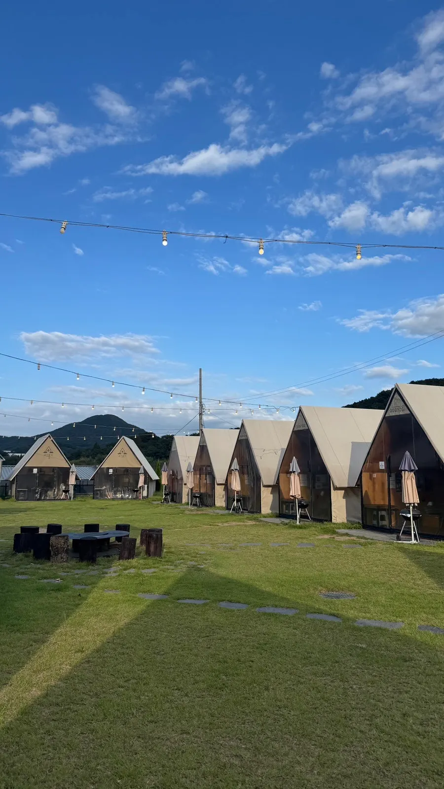 Glamping tents set up in each zone at Gogiyogi Anseong