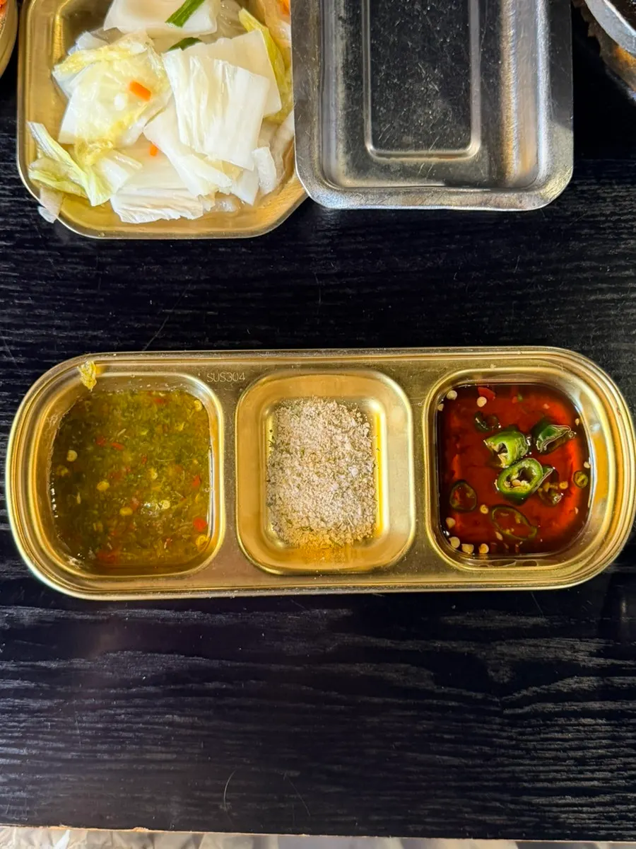 Three sauces for dipping the meat