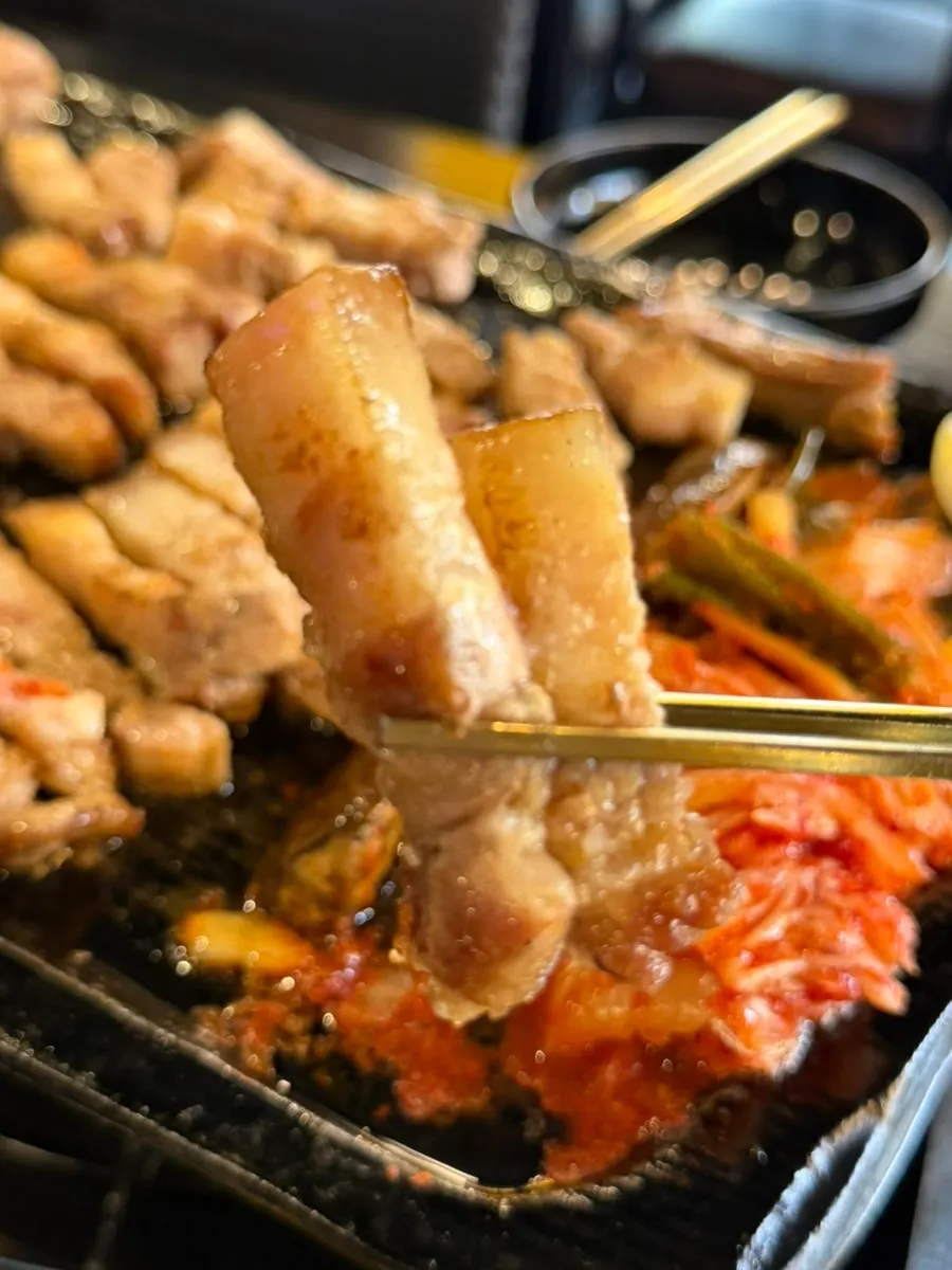 Standard grilled vegetables including onion, mushroom, and eggplant