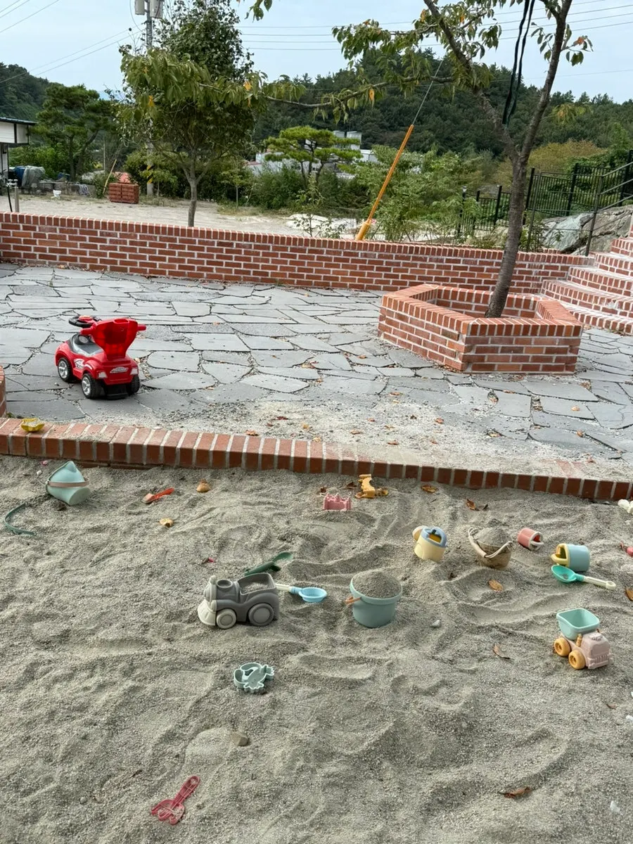 Sand playground where kids can dig in the dirt