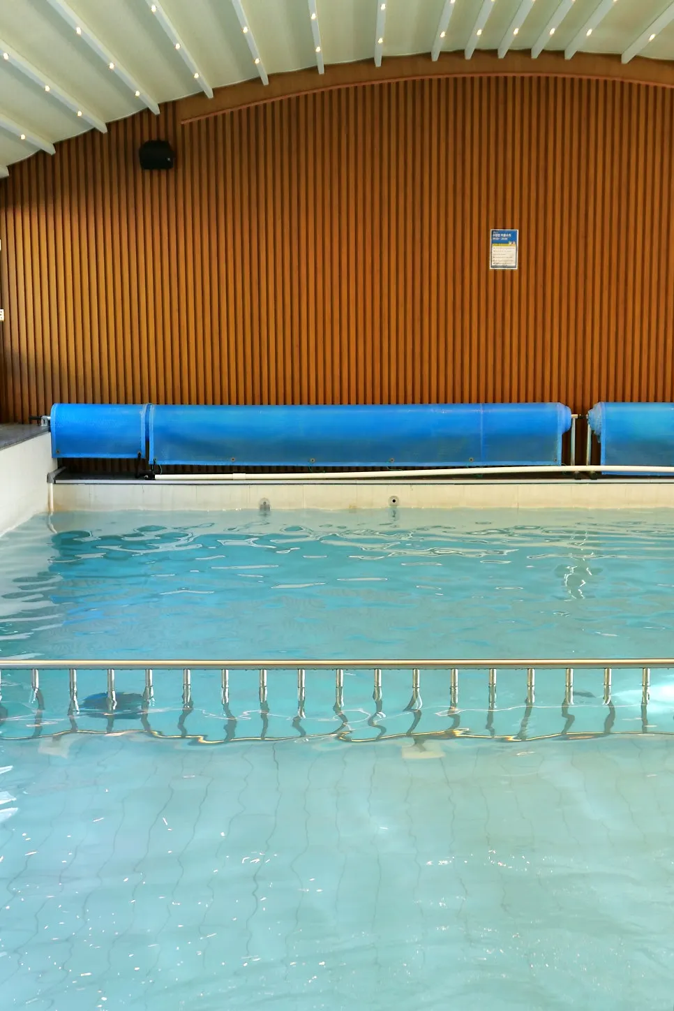 Indoor pool beyond the changing rooms