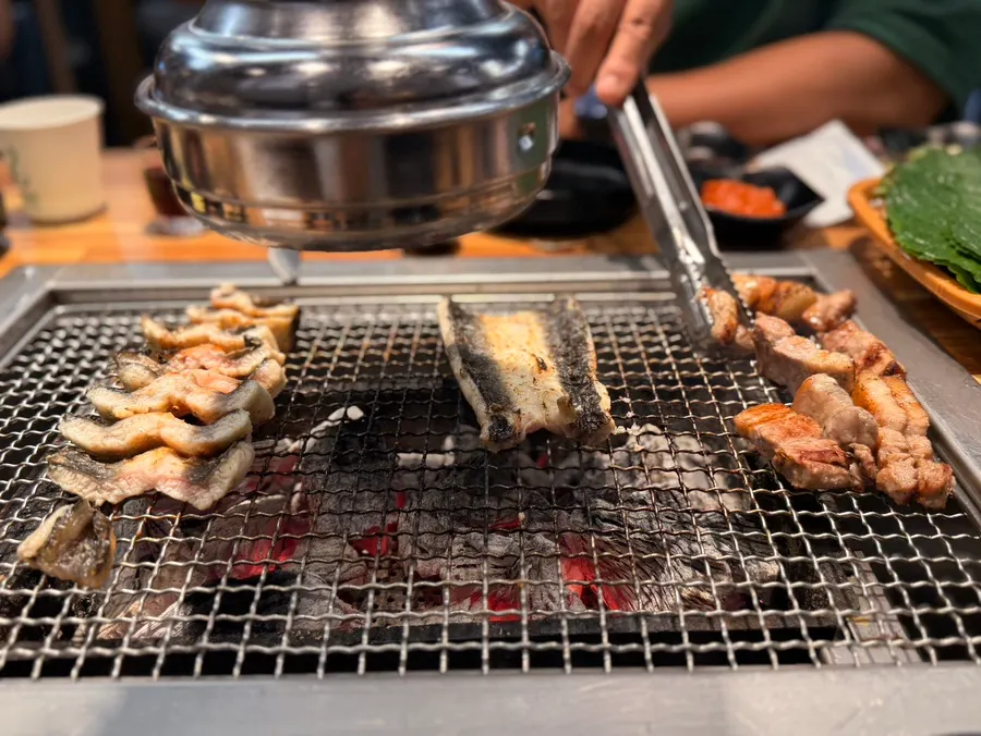 Freshwater eel grilled golden brown over charcoal