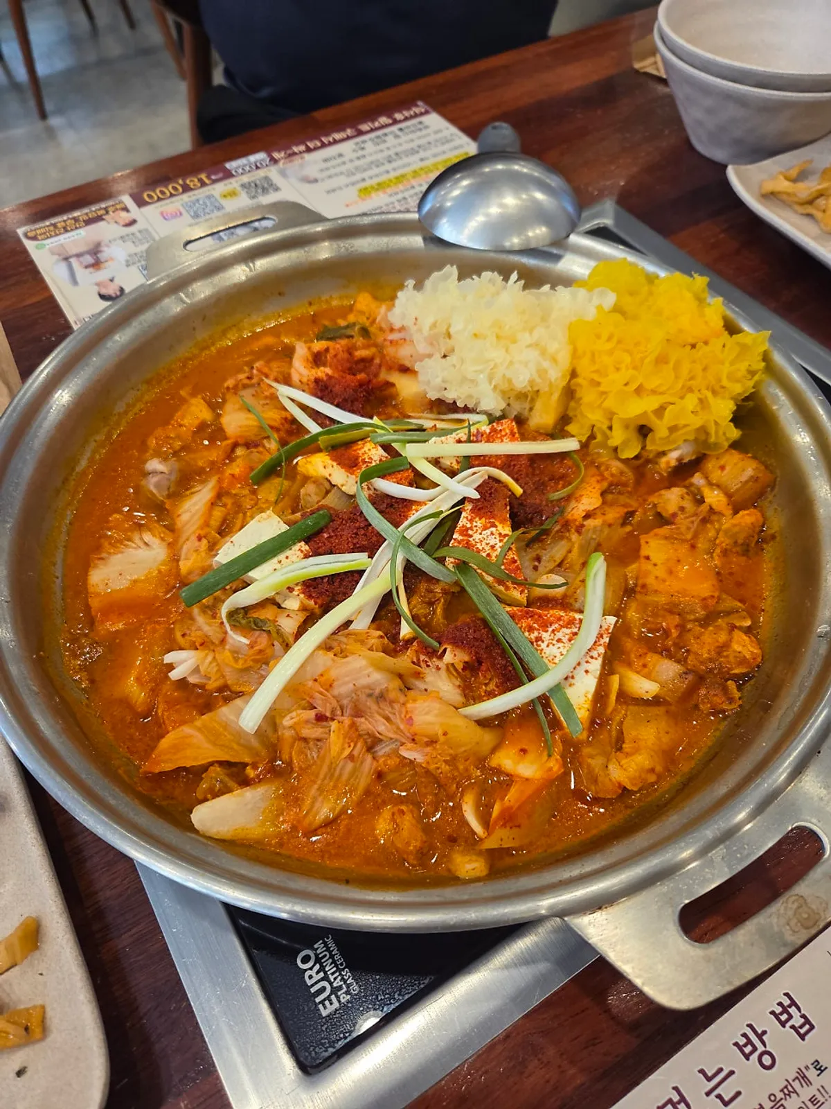 3-person kimchi jjigae set with fresh Korean pork