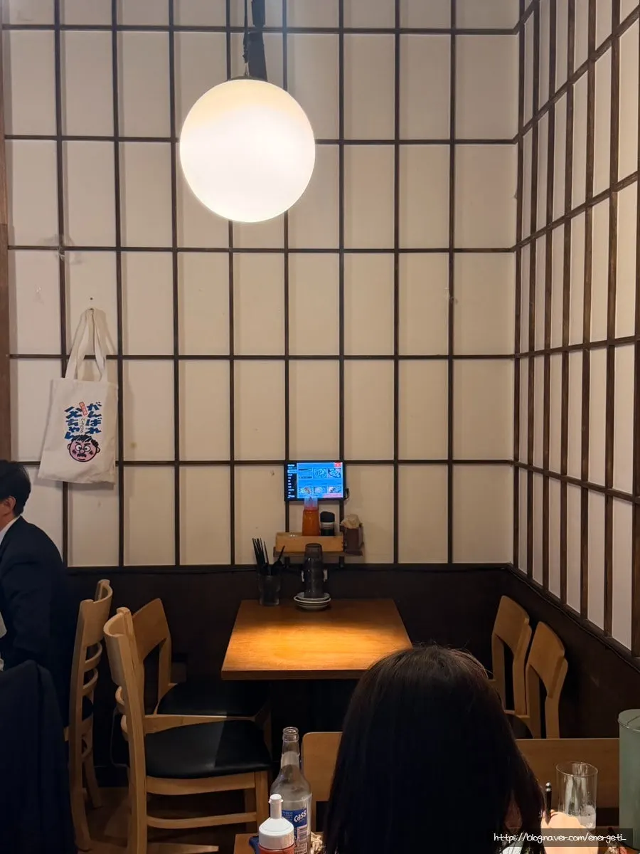Interior view showing bar seats and the open kitchen