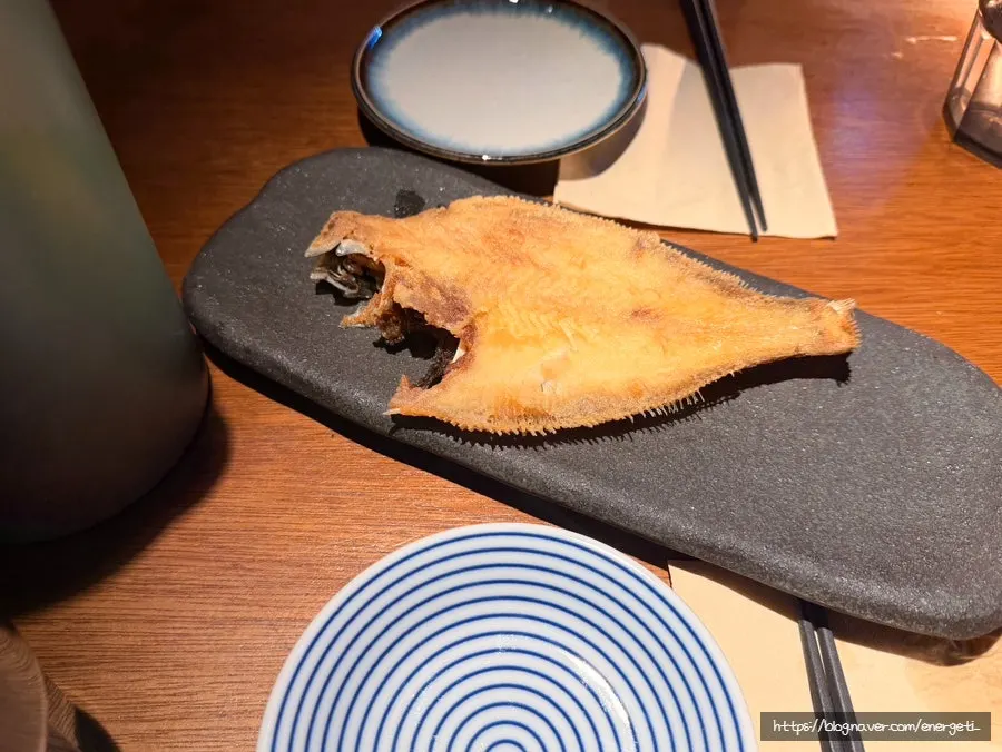 Grilled fish served as the complimentary side dish