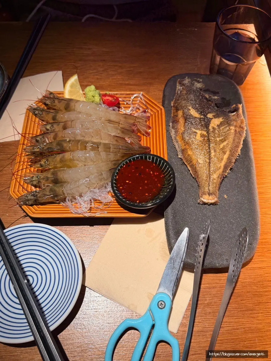 Raw shrimp sashimi at Susan Jang, ₩29,000