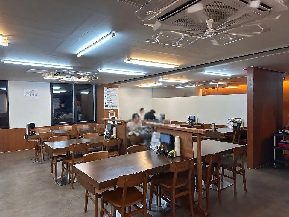 Interior of the restaurant with tables spaced comfortably apart