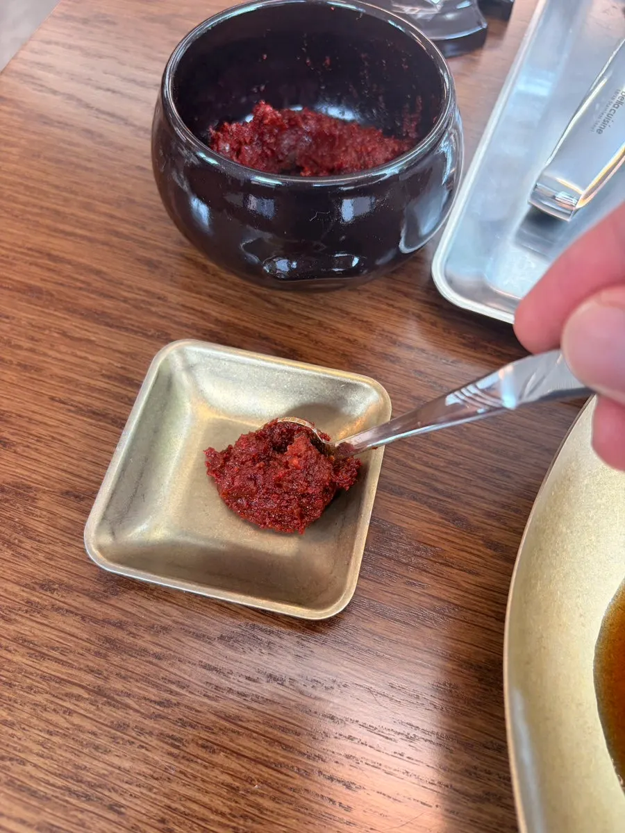 Soy sauce prepared for dipping