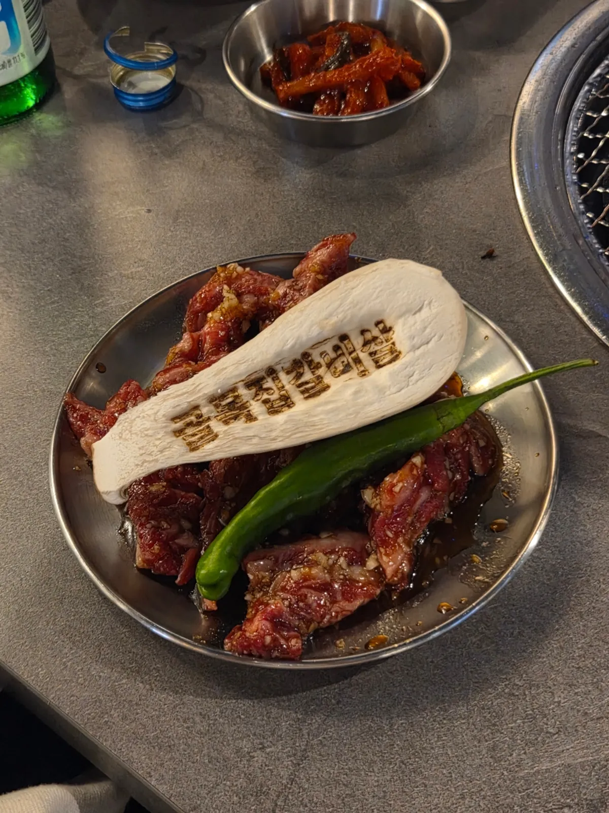 Instant-marinated beef rib meat ordered at Golmokjip Galbisal
