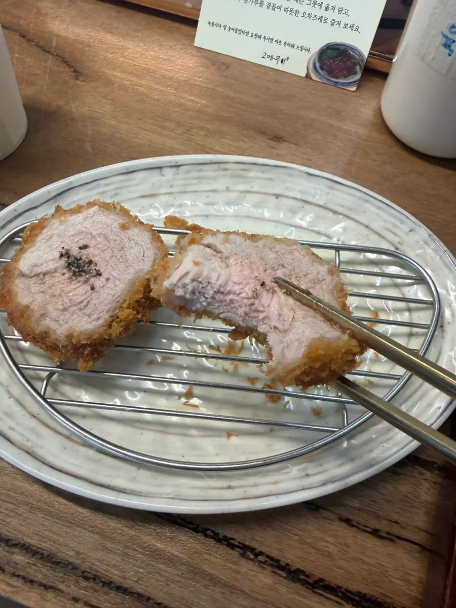 한 입 베어 문 안심 히레카츠