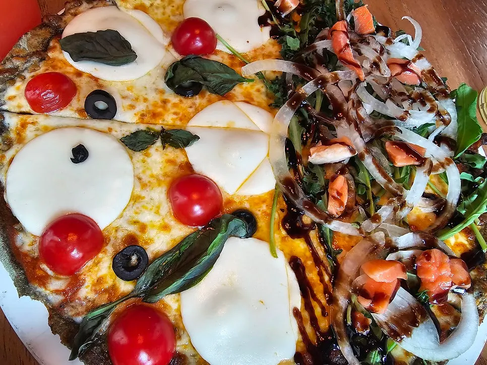 Whole half-and-half pizza at From Italy