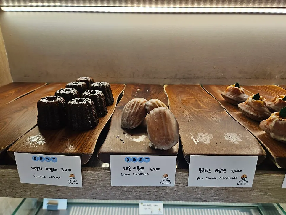 Wood-toned interior of the bake shop