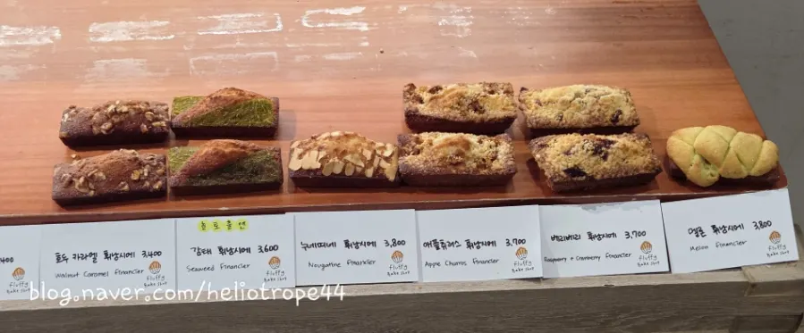 Financier display menu
