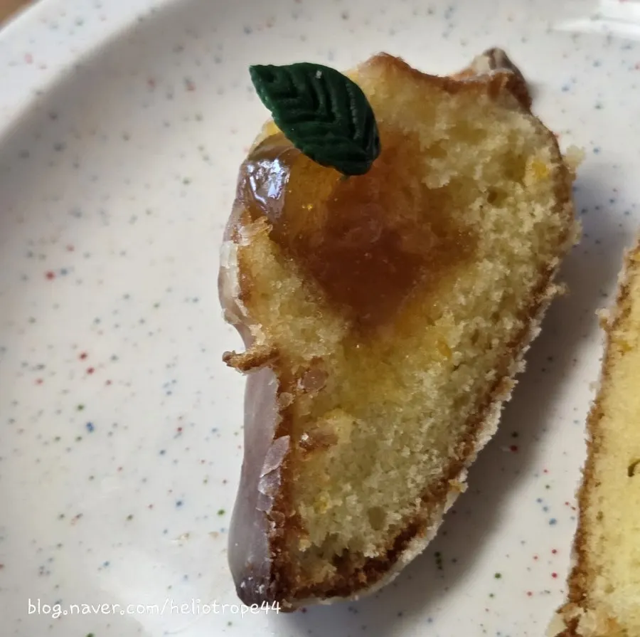Cross-section of lightly warmed madeleine