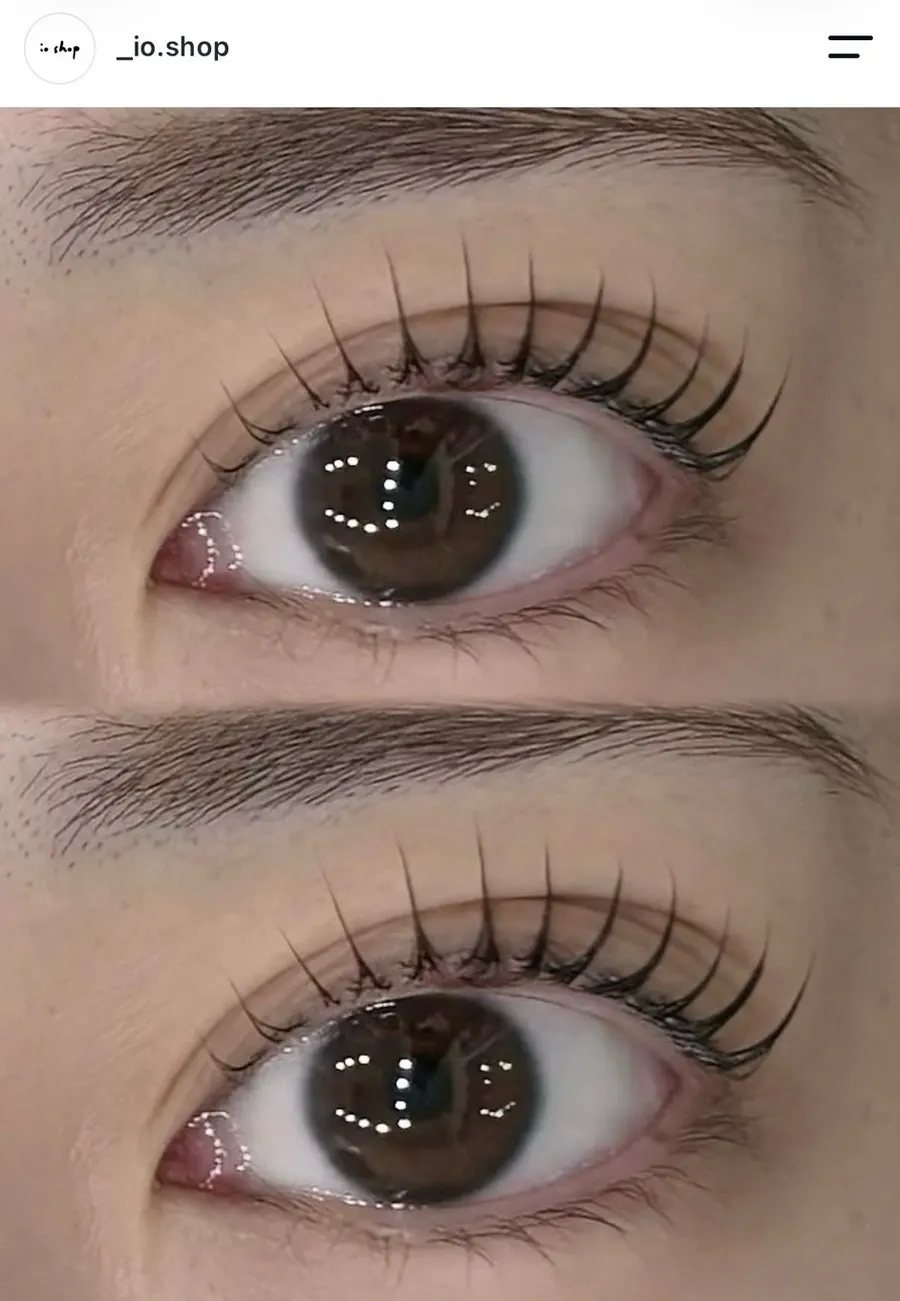 Result of a lash lift with a natural curl