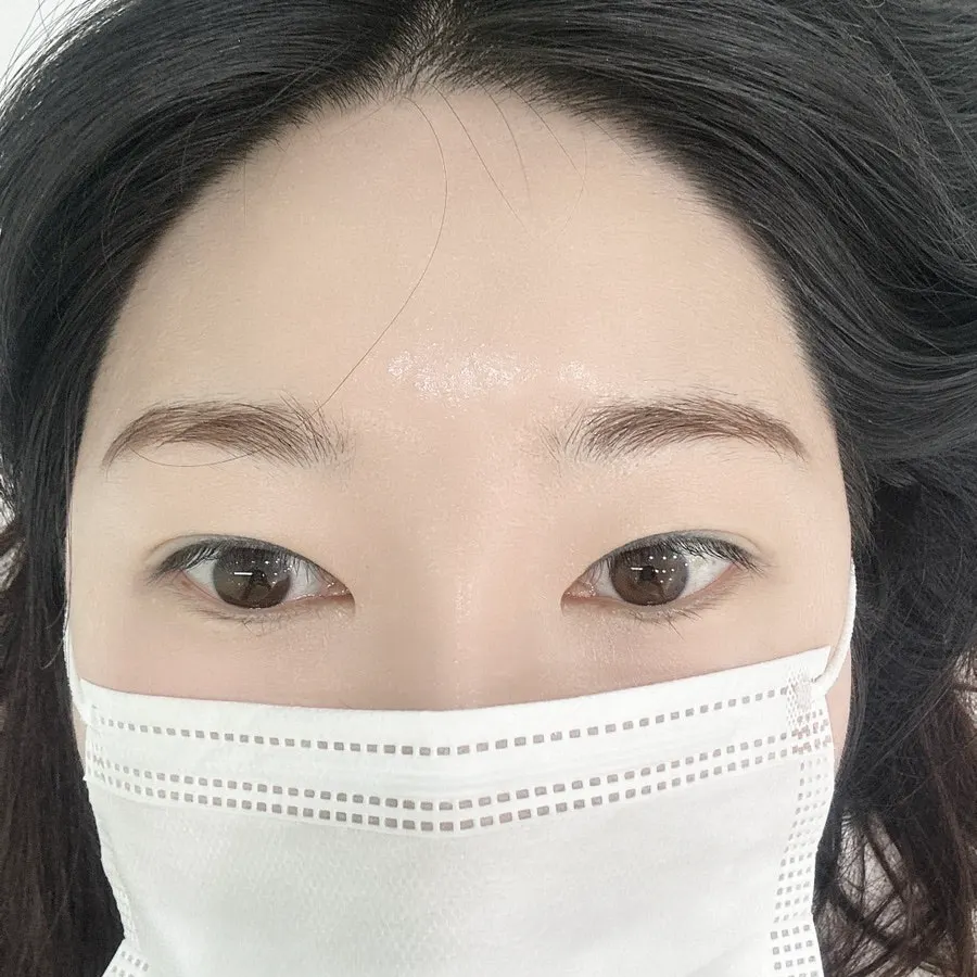 속눈썹펌 전 눈매 비교 사진