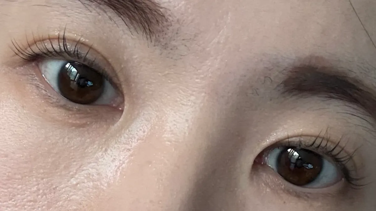 속눈썹 영양제만 바른 쌩얼 속눈썹펌 결과