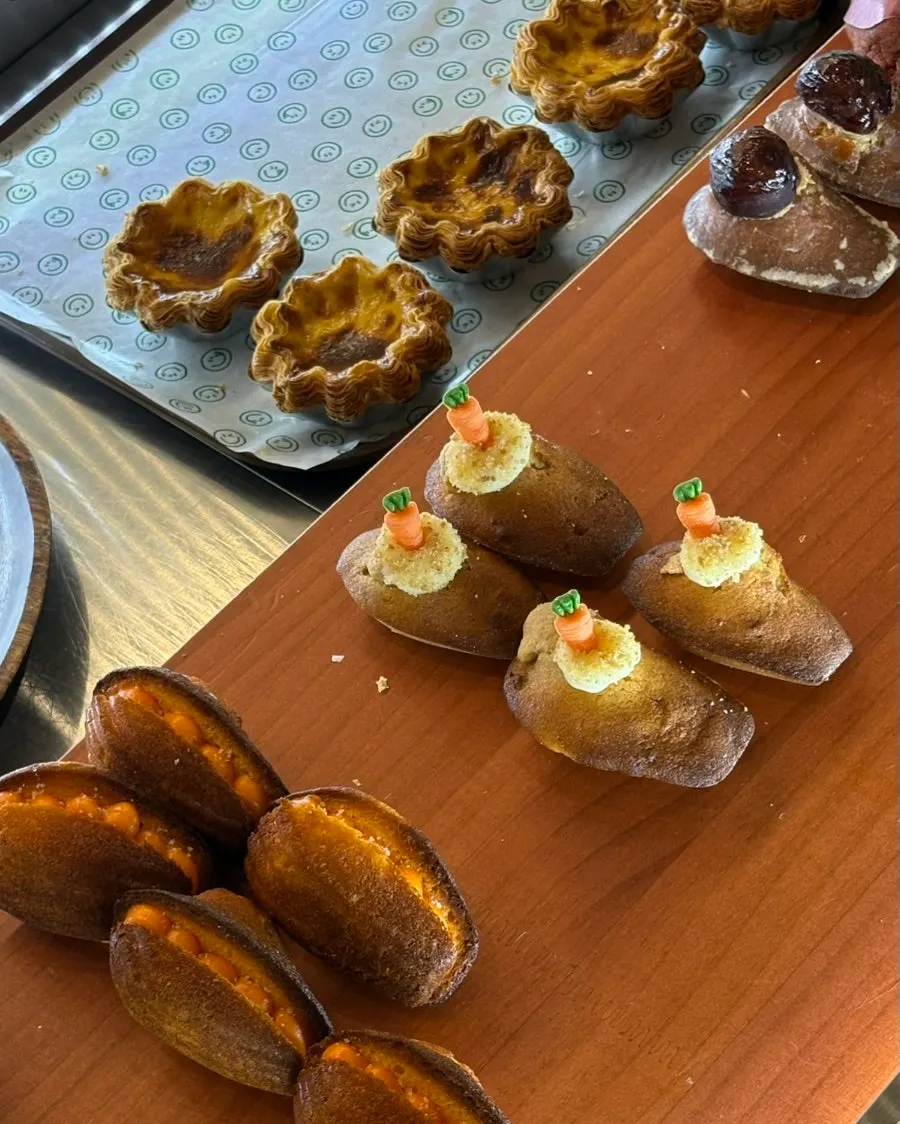 A display of various madeleine flavors