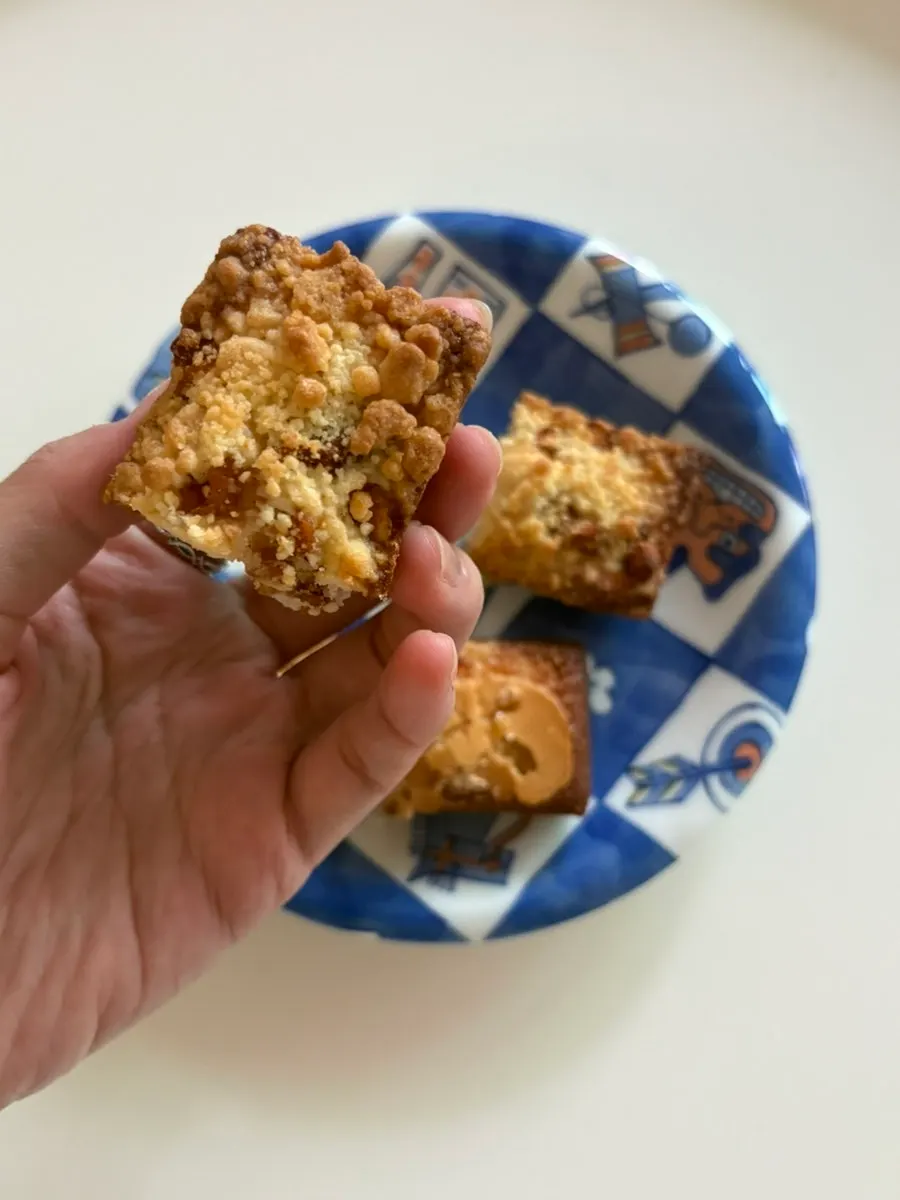 Apple churros financier topped with streusel