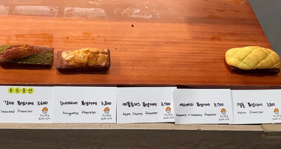 Financiers lined up on the shelf