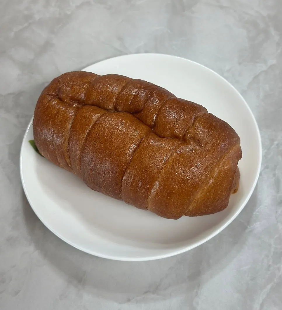 A large piece of salt bread