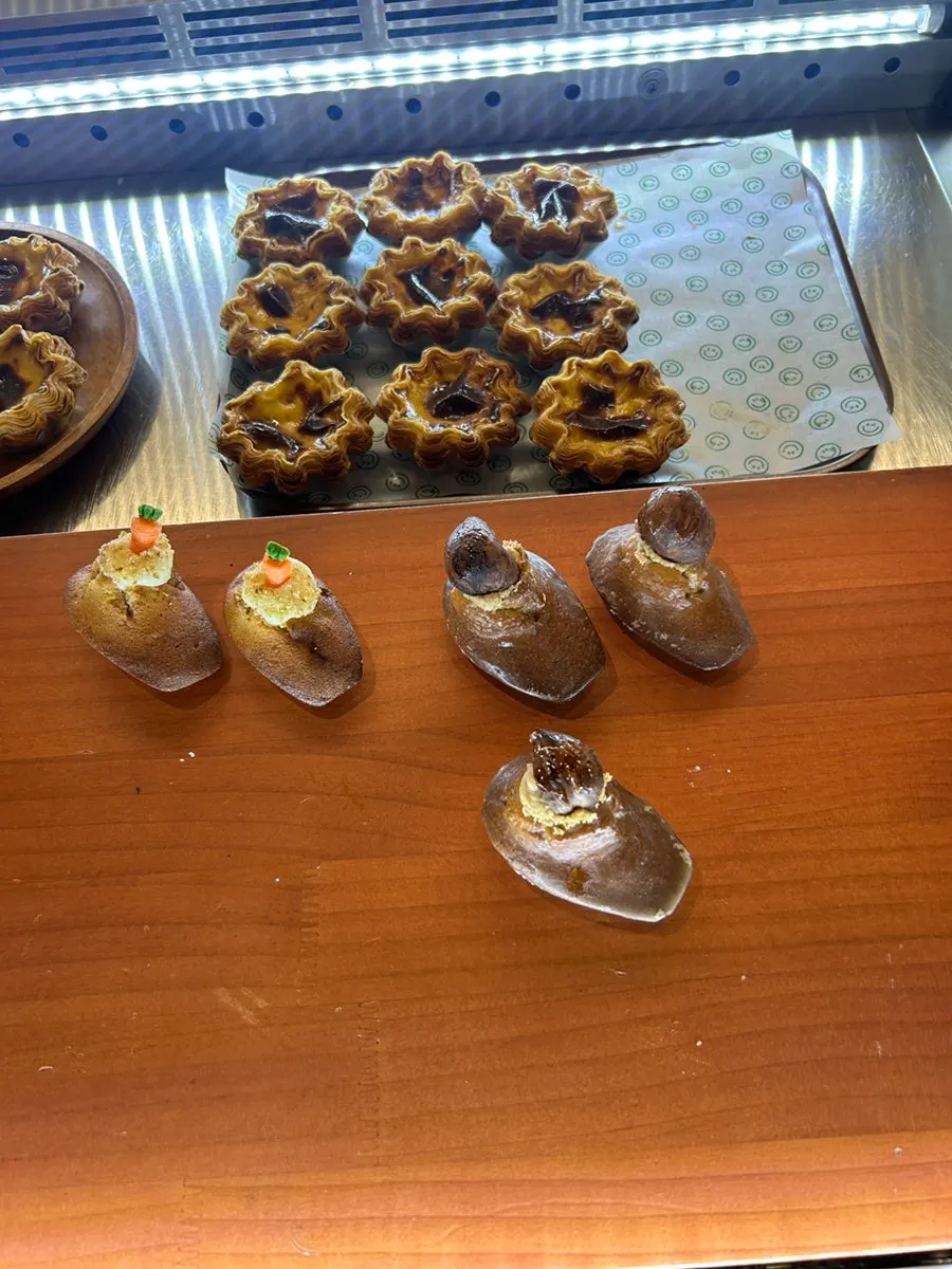 Close-up of freshly baked pastries