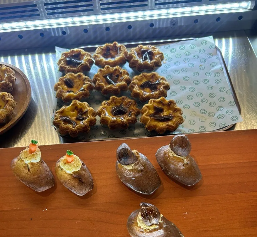 Egg tart with visible pastry layers