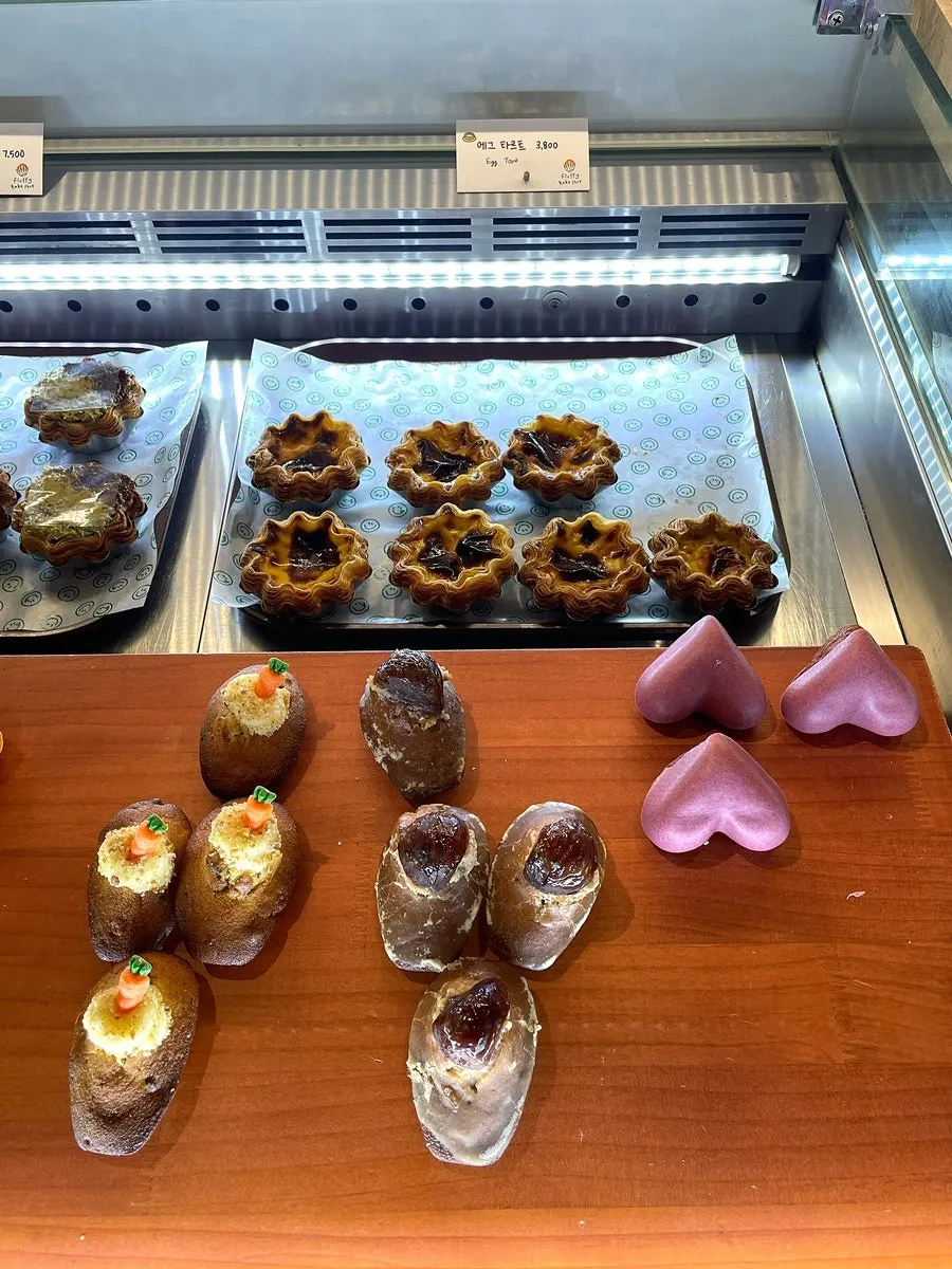 Baked goods made that same day on display