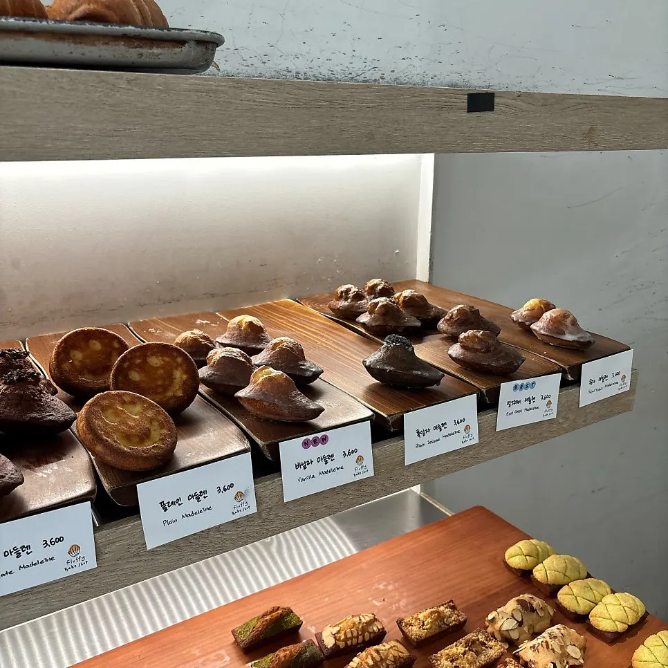 Madeleines arranged by type