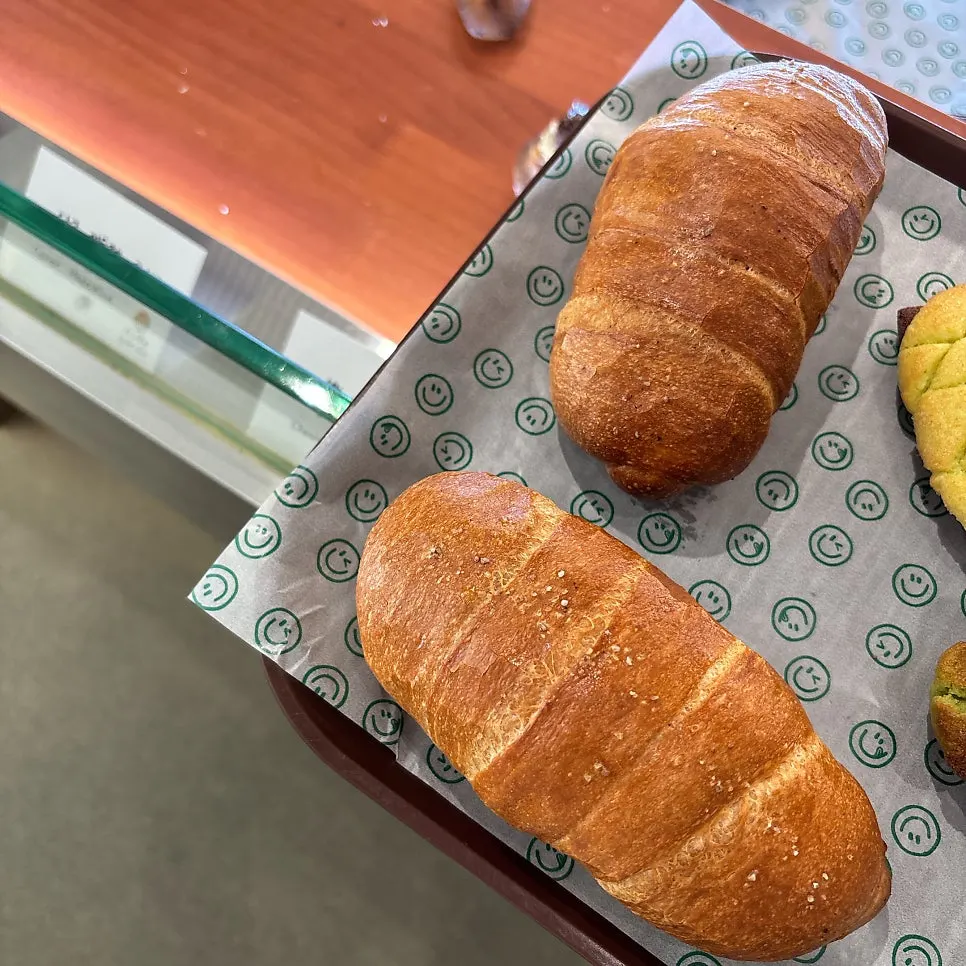 Tray of salt bread and baked goods