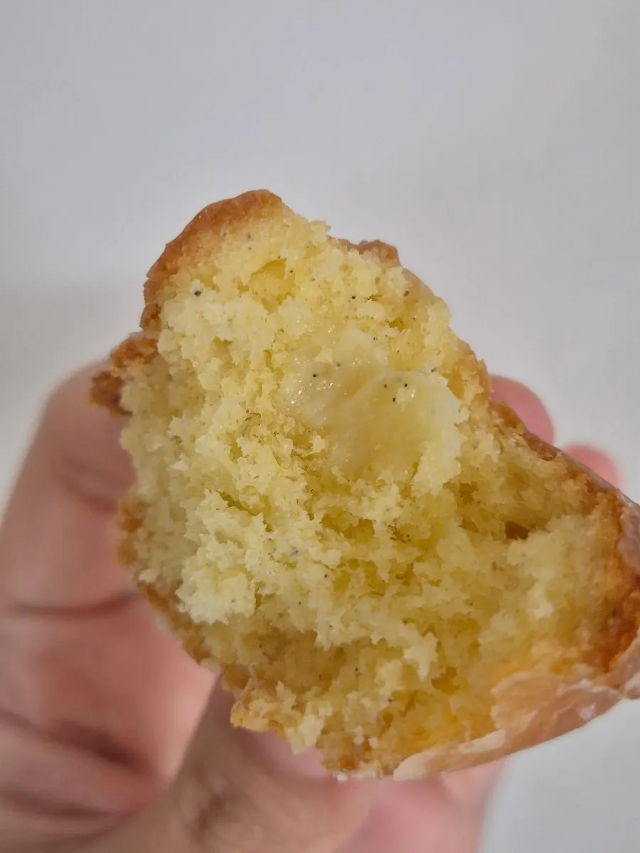 Cross-section of the moist lemon madeleine