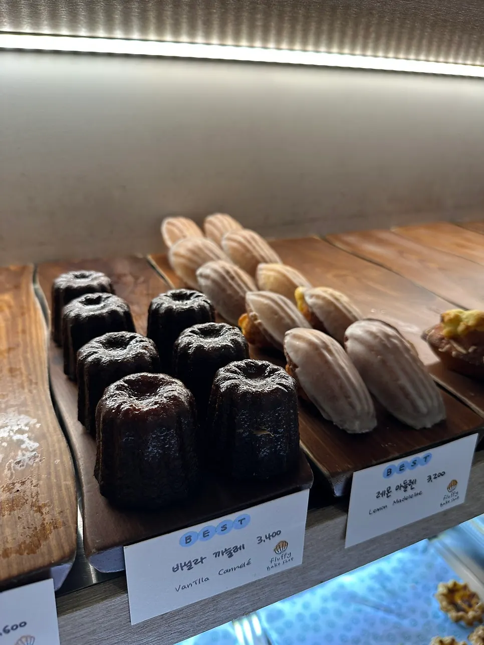 Vertical photo of pastries arranged by type