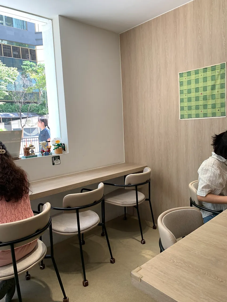 Seating area available for eating in the store